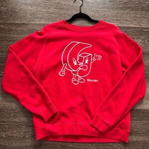 Glossier G Pal Bold Red Crewneck Sweater